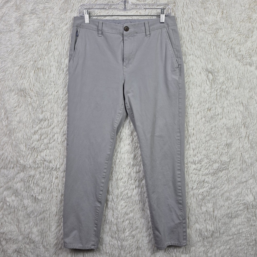 Bonobos Slim Taper Chino Pants Mens 30x27 Gray Stretch Casual Trousers